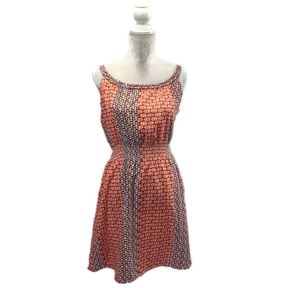 GAP Mixed Print Braided Straps Smocked‎ Waist Dress
